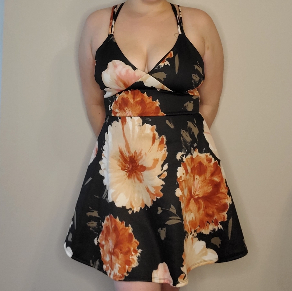 strappy floral dress